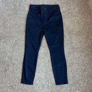 7 For All Mankind High Rise Skinny Blue Coated Jeans, Size 28